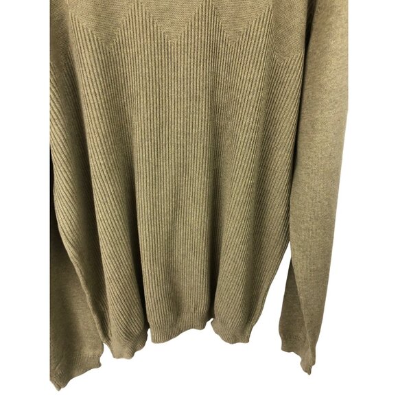 Claiborne Mens Size XL Tan Long Sleeve Ribbed Sweater 100% Cotton - Picture 5 of 11